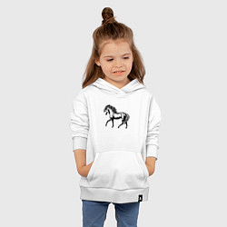 Толстовка детская хлопковая Мустанг Лошадь, цвет: белый — фото 2