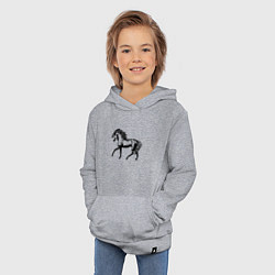 Толстовка детская хлопковая Мустанг Лошадь, цвет: меланж — фото 2