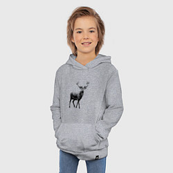Толстовка детская хлопковая Черный олень Black Deer, цвет: меланж — фото 2