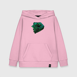 Толстовка детская хлопковая Хамелеон в стиле Low Poly, цвет: светло-розовый