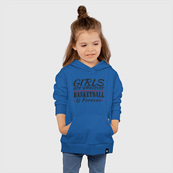 Толстовка детская хлопковая Girls & Basketball, цвет: синий — фото 2