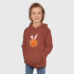 Толстовка детская хлопковая Basketball Bunny, цвет: кирпичный — фото 2