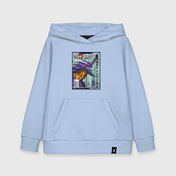 Толстовка детская хлопковая Евангелион eva 01 робот, цвет: мягкое небо