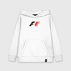 Толстовка детская хлопковая F1 Формула 1 Большое лого, цвет: белый