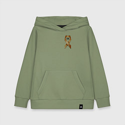 Толстовка детская хлопковая Георгиевская лента 9 мая, цвет: авокадо