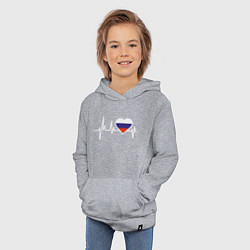 Толстовка детская хлопковая Пульс России, цвет: меланж — фото 2