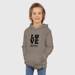 Толстовка детская хлопковая West Ham Love Классика, цвет: утренний латте — фото 2