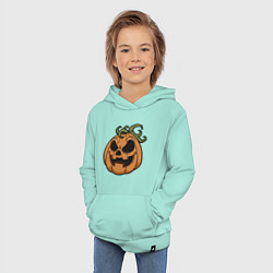 Толстовка детская хлопковая Улыбка Хэллоуина, цвет: мятный — фото 2