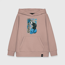 Толстовка детская хлопковая Футболка с изображением черепа кошки, цвет: пыльно-розовый