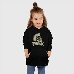 Толстовка детская хлопковая Punk Skull, цвет: черный — фото 2