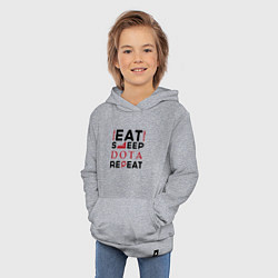 Толстовка детская хлопковая Надпись: Eat Sleep Dota Repeat, цвет: меланж — фото 2