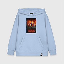 Толстовка детская хлопковая Очень странные дела, персонажи, цвет: мягкое небо