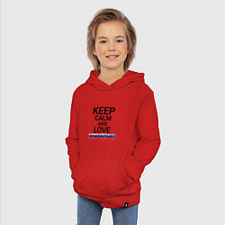 Толстовка детская хлопковая Keep calm Khasavyurt Хасавюрт, цвет: красный — фото 2