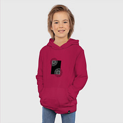 Толстовка детская хлопковая Ромашки с черным прямоугольником, цвет: маджента — фото 2