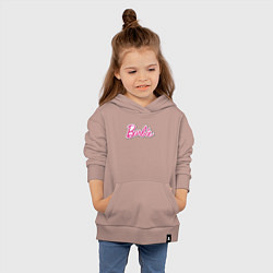 Толстовка детская хлопковая Barbie logo, цвет: пыльно-розовый — фото 2