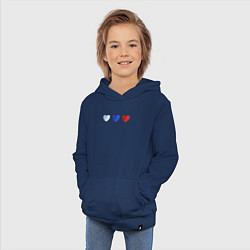 Толстовка детская хлопковая Триколор в сердечках, цвет: тёмно-синий — фото 2