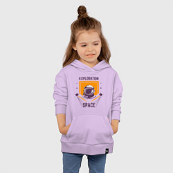 Толстовка детская хлопковая Исследование космоса, цвет: лаванда — фото 2