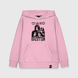 Толстовка детская хлопковая Led Zeppelin Black, цвет: светло-розовый