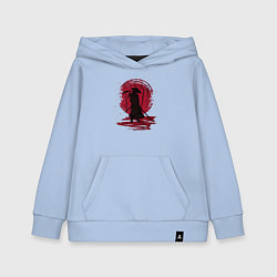 Толстовка детская хлопковая Самурай и красная луна, цвет: мягкое небо