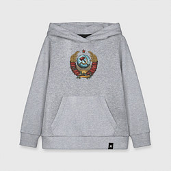 Толстовка детская хлопковая Серп и молот СССР, цвет: меланж