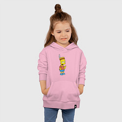 Толстовка детская хлопковая Барт Симпсон - индеец, цвет: светло-розовый — фото 2