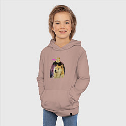 Толстовка детская хлопковая Пёсик Доге в свитере с пёсиком Доге, цвет: пыльно-розовый — фото 2