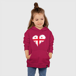 Толстовка детская хлопковая Сердце - Грузия, цвет: маджента — фото 2