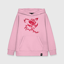 Толстовка детская хлопковая Красная роза с шипами, цвет: светло-розовый