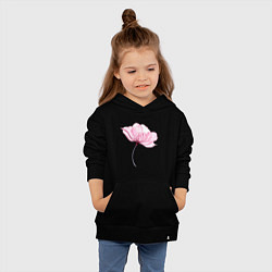 Толстовка детская хлопковая Цветок ласки и нежности, цвет: черный — фото 2