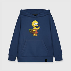 Толстовка детская хлопковая Lisa Simpson с гусеницей на даче, цвет: тёмно-синий