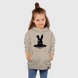 Толстовка детская хлопковая Кролик с моноклем, цвет: миндальный — фото 2