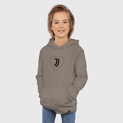 Толстовка детская хлопковая Лого Juventus в сердечке, цвет: утренний латте — фото 2