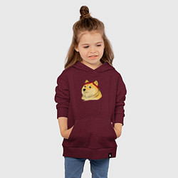 Толстовка детская хлопковая Модный пёсик Доге, цвет: меланж-бордовый — фото 2
