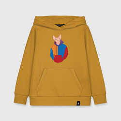Толстовка детская хлопковая Сфинкс в худи, цвет: горчичный