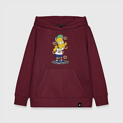 Толстовка детская хлопковая Барт Симпсон показывает язык, цвет: меланж-бордовый