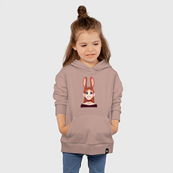 Толстовка детская хлопковая Girl - Bunny, цвет: пыльно-розовый — фото 2