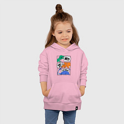 Толстовка детская хлопковая Поп арт говорящие динозавры, цвет: светло-розовый — фото 2