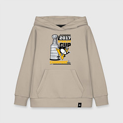 Толстовка детская хлопковая Питтсбург Пингвинз НХЛ, цвет: миндальный