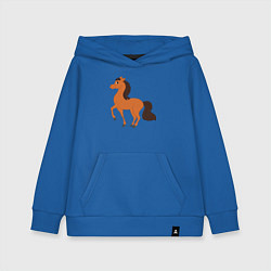 Толстовка детская хлопковая Конь, цвет: синий