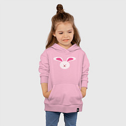 Толстовка детская хлопковая Голова кролика, цвет: светло-розовый — фото 2