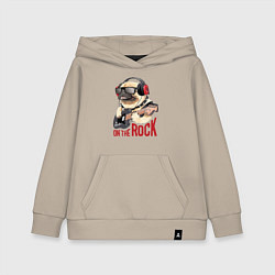 Толстовка детская хлопковая Крутой мрпс играет на гитаре, цвет: миндальный