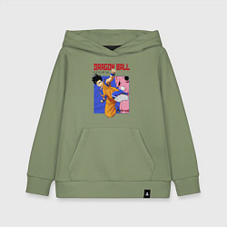 Толстовка детская хлопковая Dragon Ball - Сон Гоку - Удар, цвет: авокадо