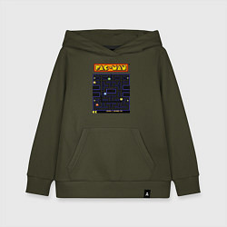 Толстовка детская хлопковая Pac-Man на ZX-Spectrum, цвет: хаки