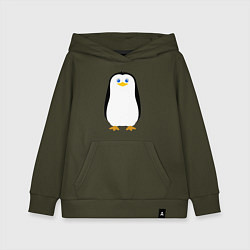 Толстовка детская хлопковая Красивый пингвин, цвет: хаки