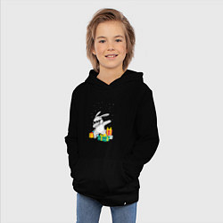 Толстовка детская хлопковая Кролик ДЭБ и новый год, цвет: черный — фото 2