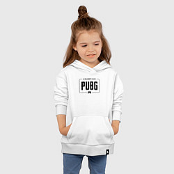 Толстовка детская хлопковая PUBG gaming champion: рамка с лого и джойстиком, цвет: белый — фото 2