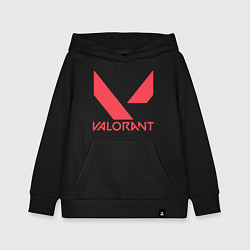 Толстовка детская хлопковая Valorant - logo, цвет: черный