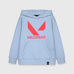 Толстовка детская хлопковая Valorant - logo, цвет: мягкое небо