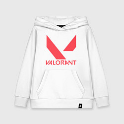 Толстовка детская хлопковая Valorant - logo, цвет: белый