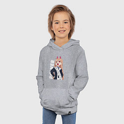 Толстовка детская хлопковая Power Человек бензопила, цвет: меланж — фото 2